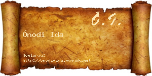 Ónodi Ida névjegykártya